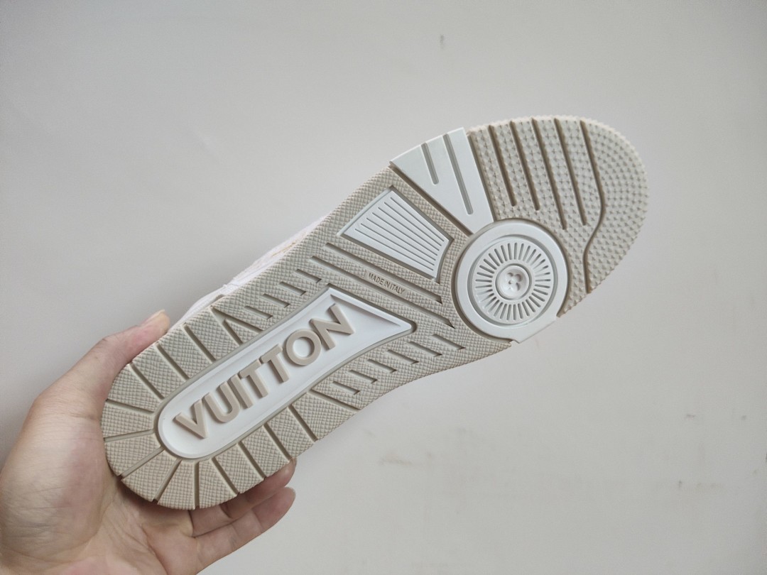 Louis Vuitton LV Trainer Beige Monogram Demin - Image 8