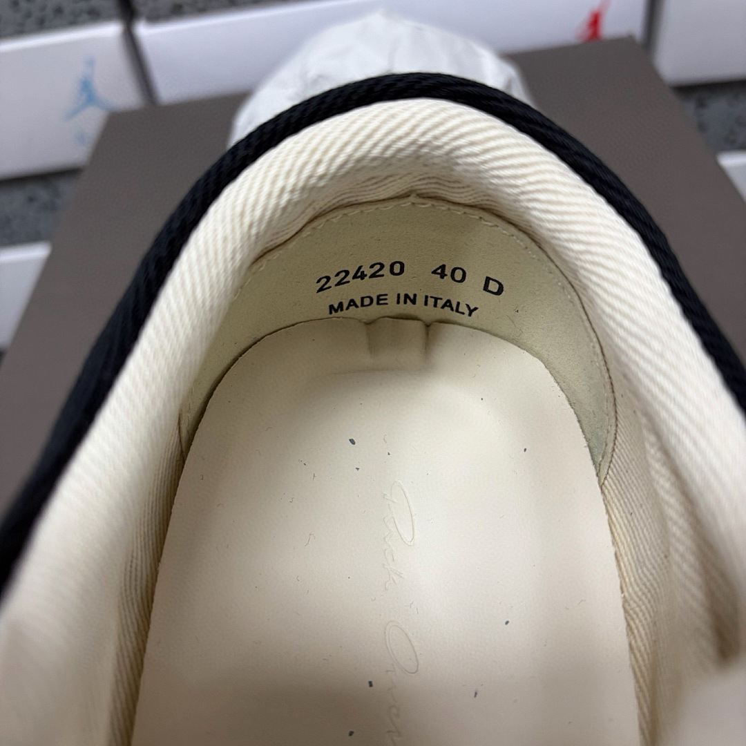 Rick Owens Vintage Sneaks Collab Black Canvas - Image 4