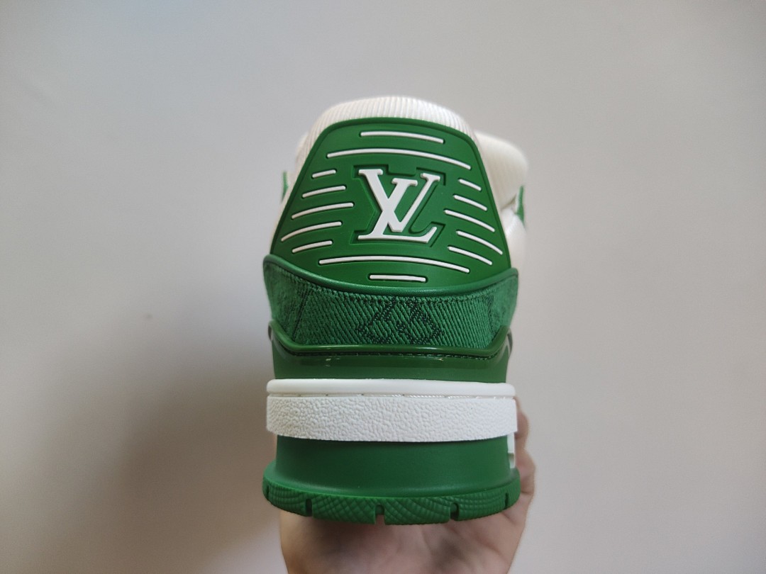 Louis Vuitton LV Trainer Green Monogram Denim (White) - Image 2
