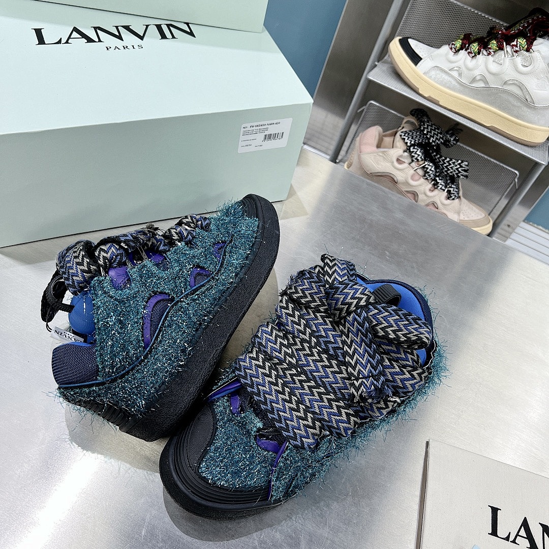 Lanvin FoShan Batch Lanvin Leather Curb Sneakers Three Generations - Image 51