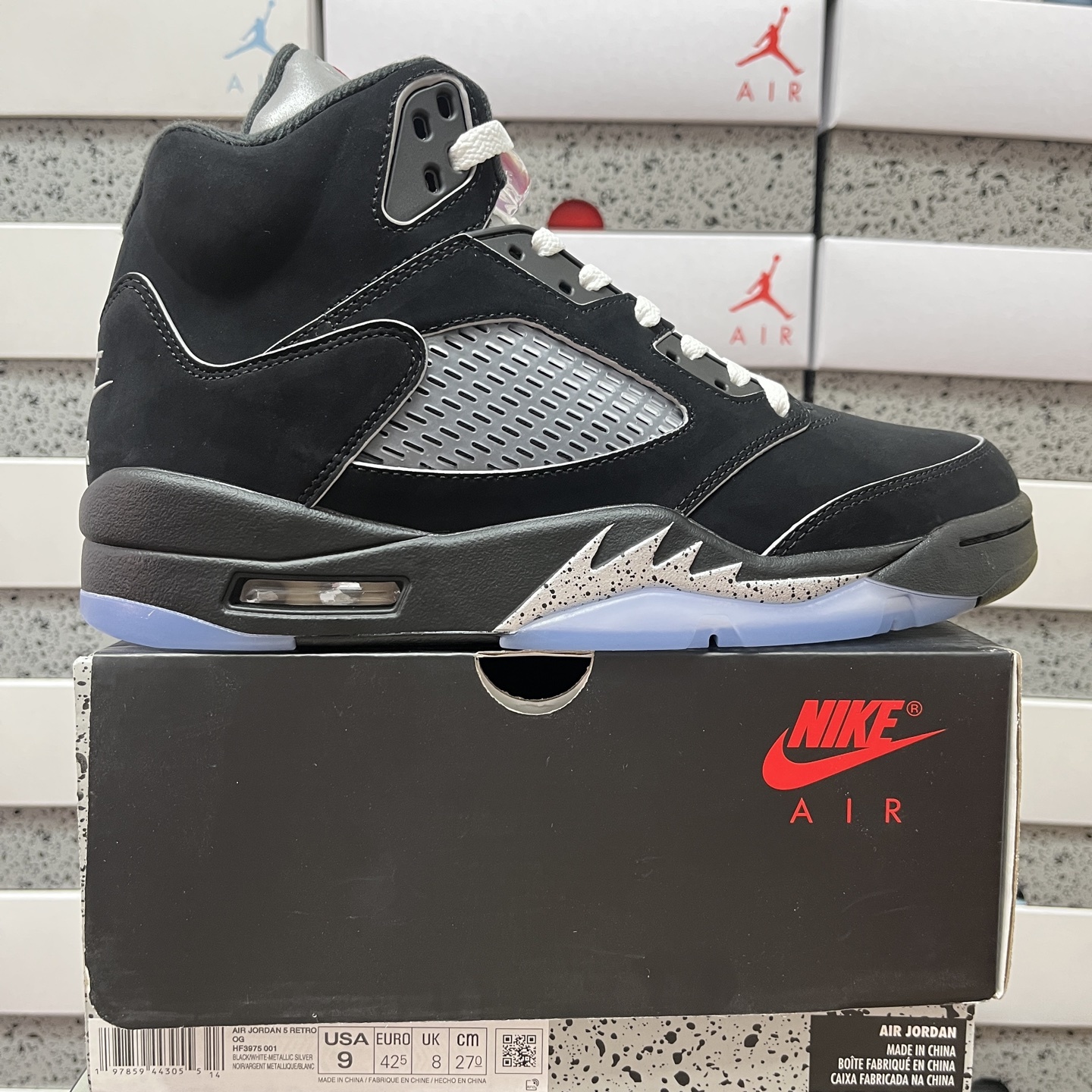 Nike Jordan 5 Retro OG Black Metallic Reimagined HF3975-001 (Silver) - Image 10