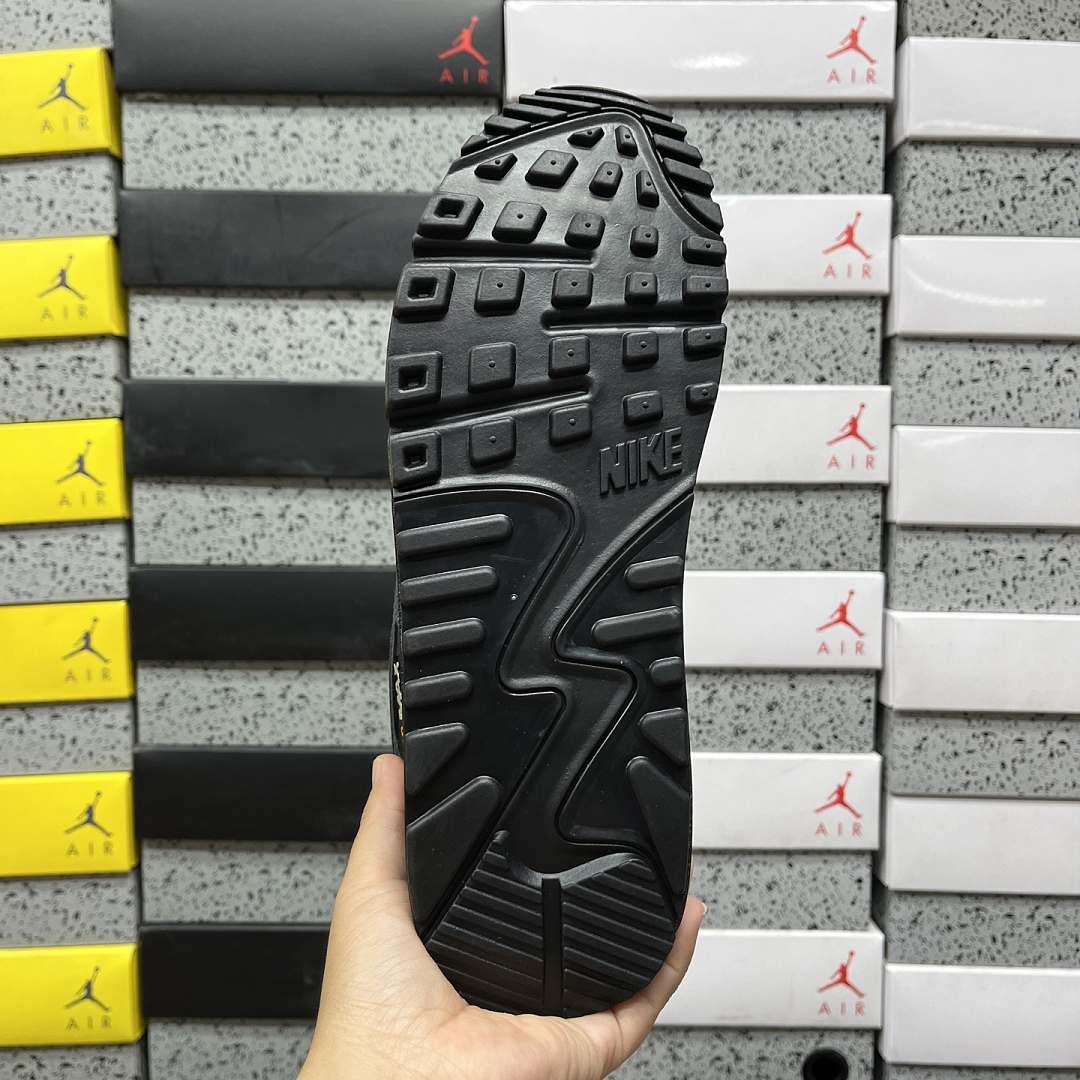 Nike Air Max 90 Black Metallic Cool (Grey Orange) - Image 7