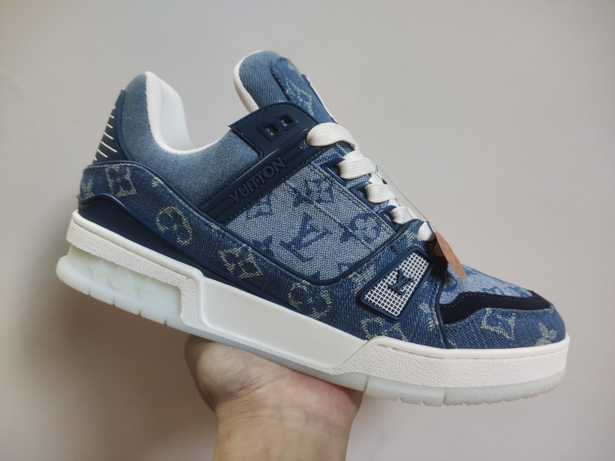 Louis Vuitton LV Trainer Denim Monogram Classic (Blue) - Image 10