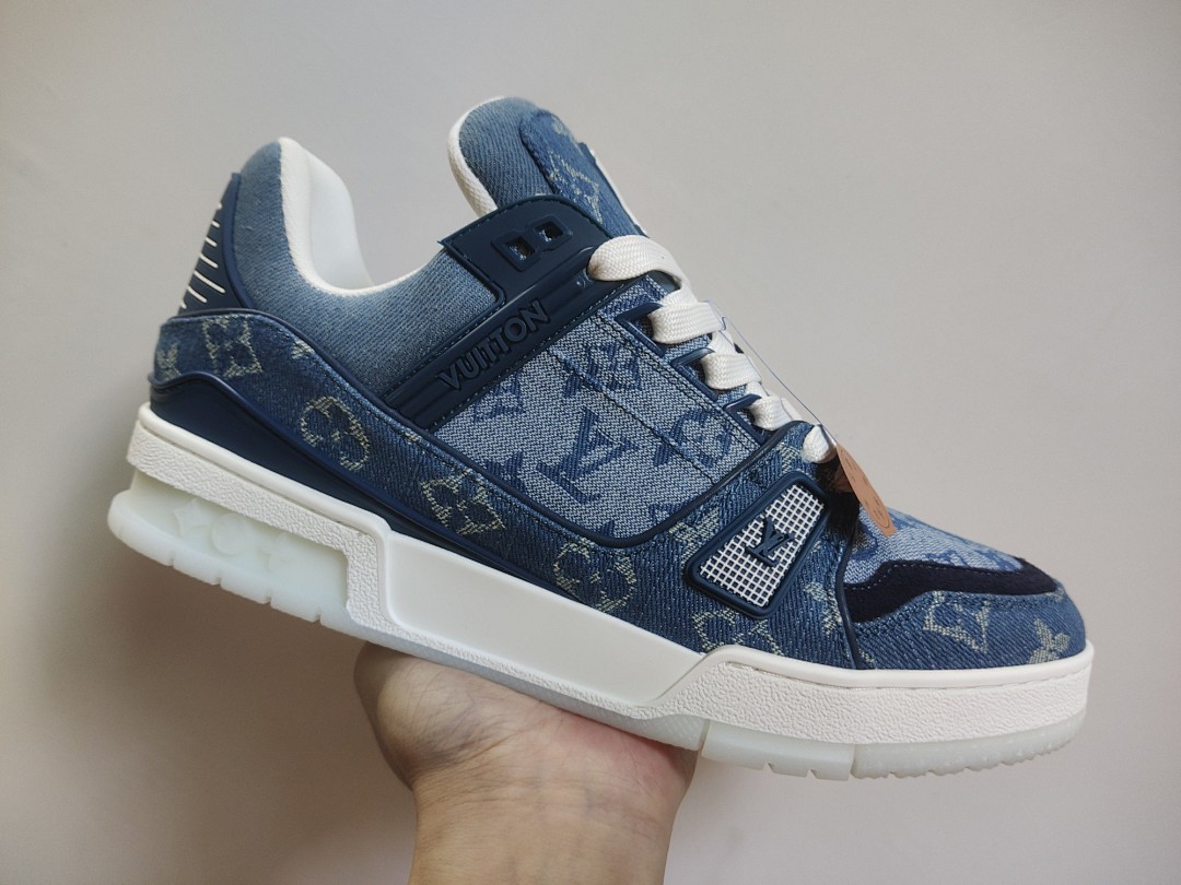 Louis Vuitton LV Trainer Denim Monogram Classic (Blue)