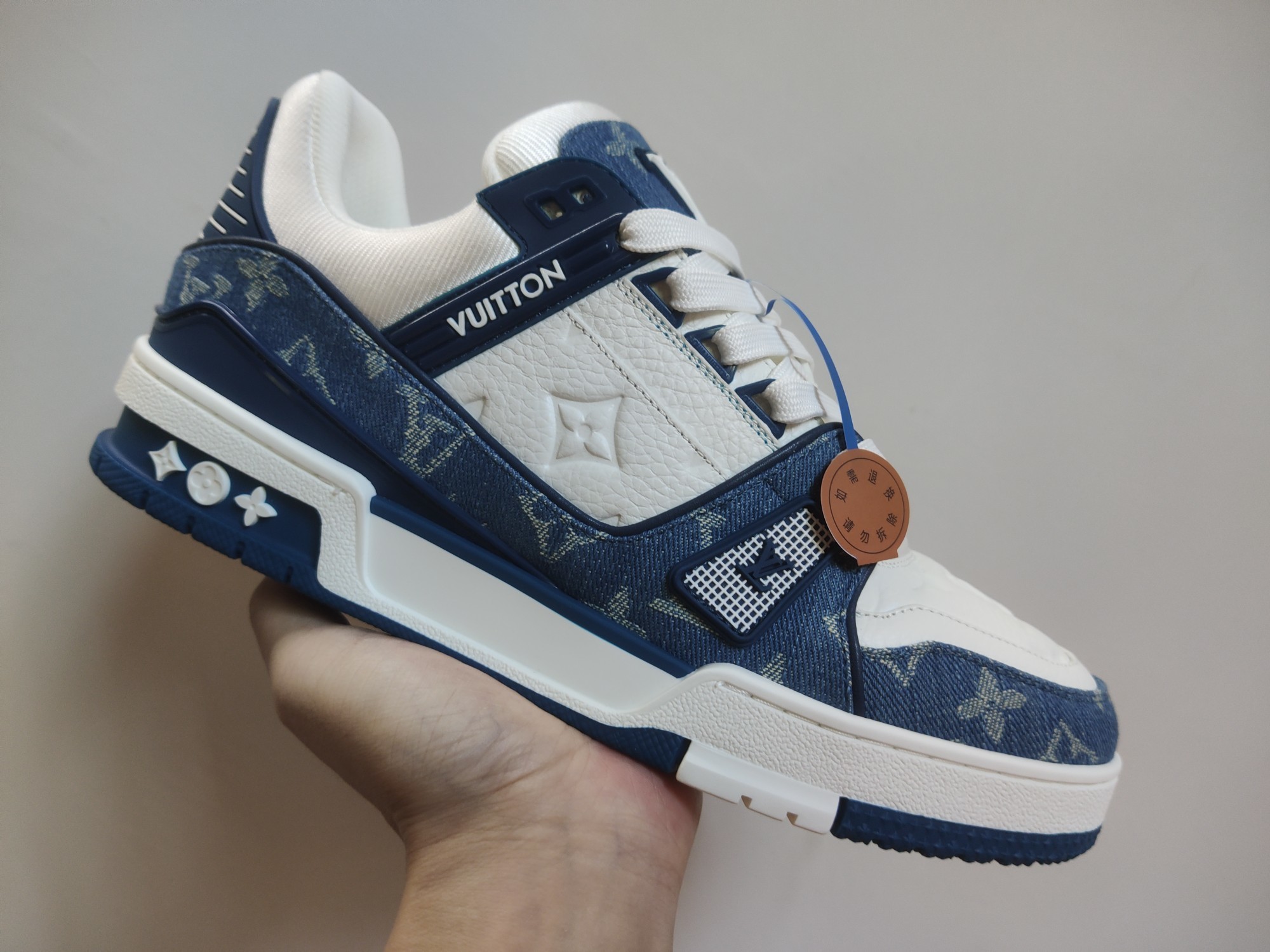 Louis Vuitton LV Trainer Monogram Denim (White Blue) - Image 10