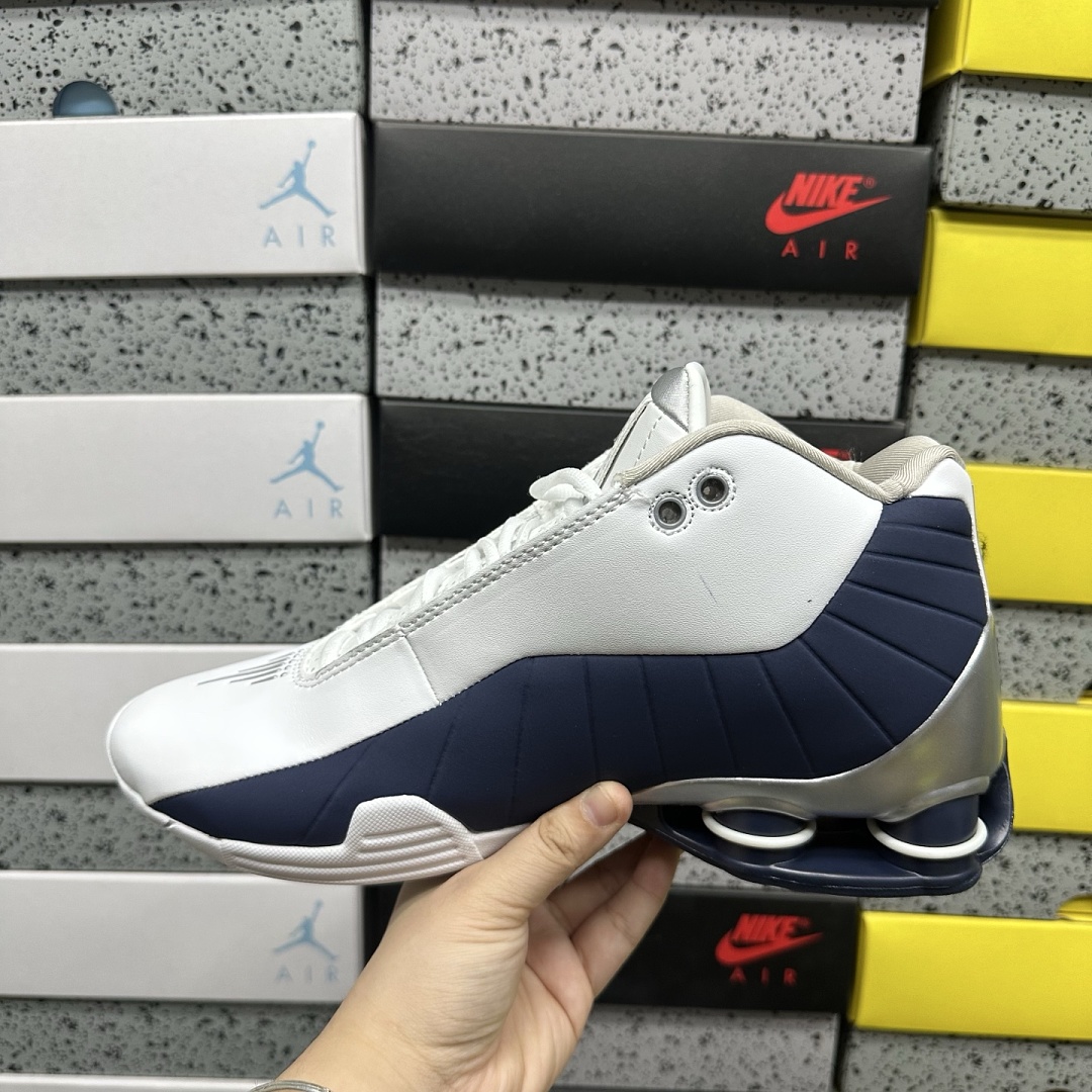 Nike Shox BB4 (White Silver Navy) - Image 5