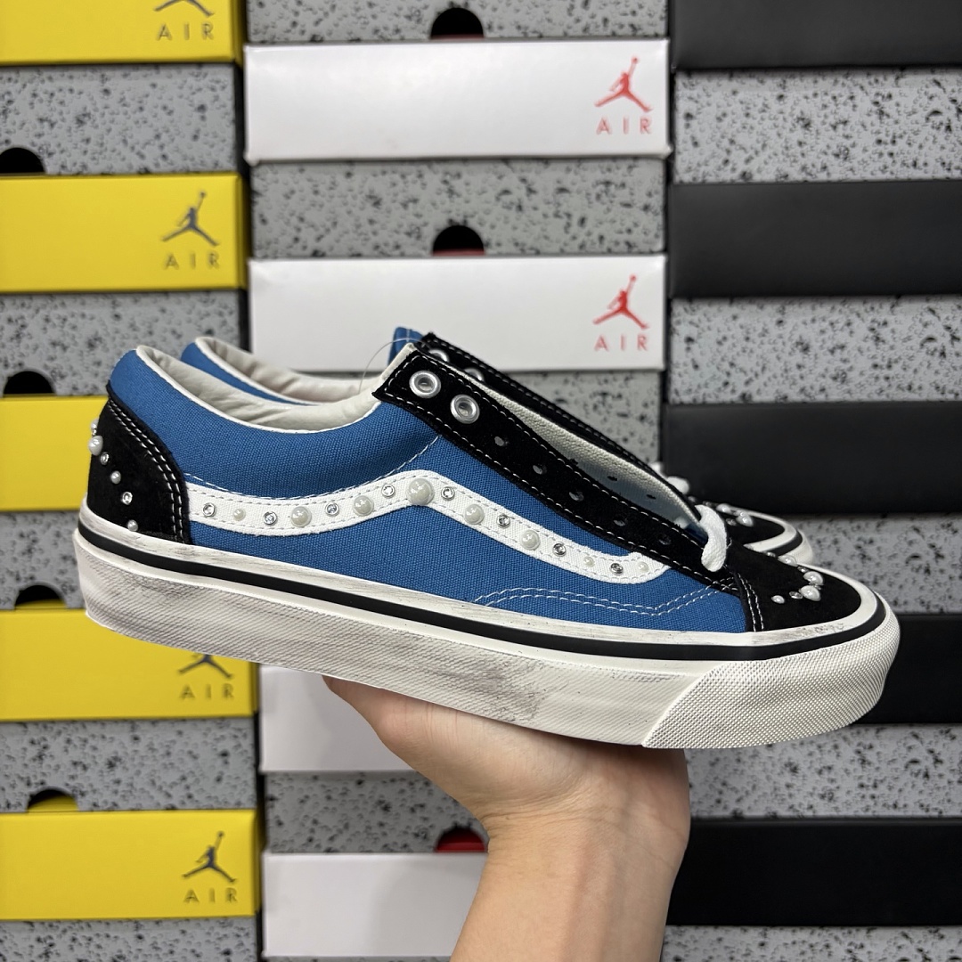 Vans LX Old Skool 36 Pearlized Pack Black Navy VN000E8VYA6 Bead Stud - Image 11