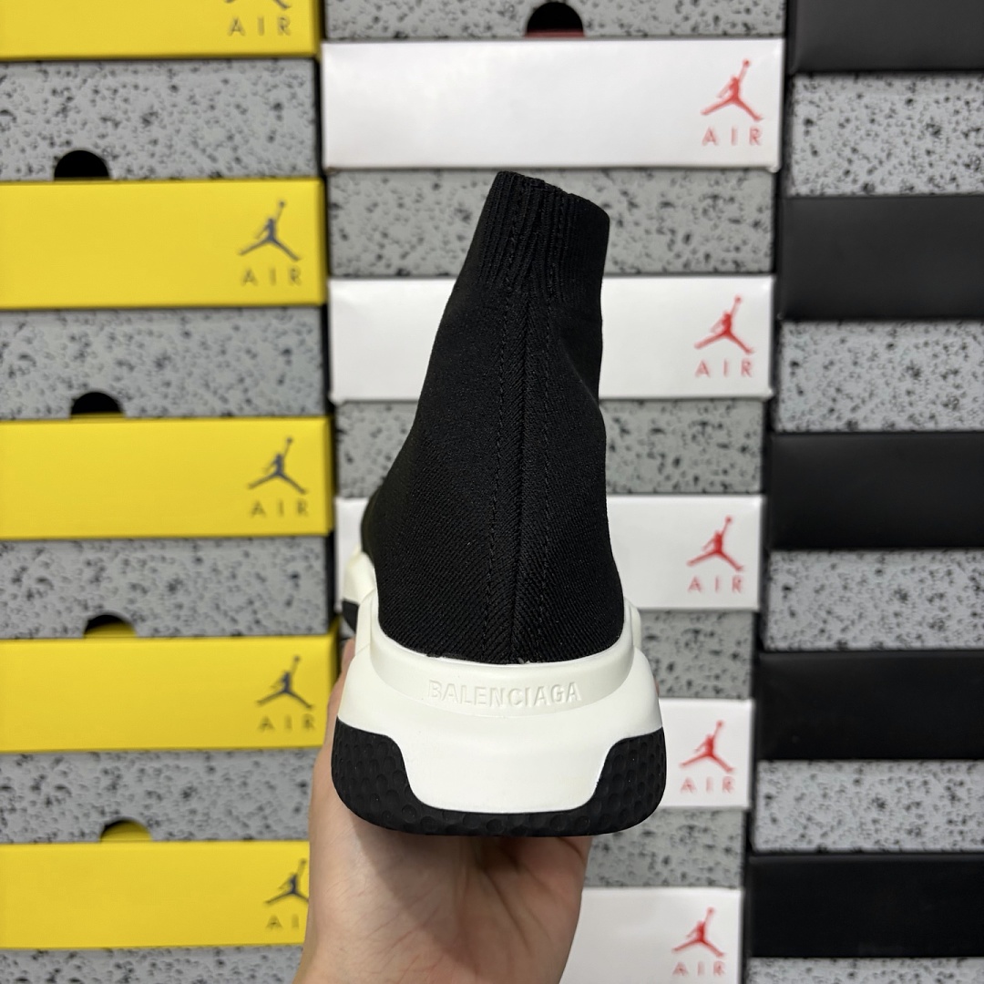 Balenciaga Speed Clear Sole Black White Socks - Image 9