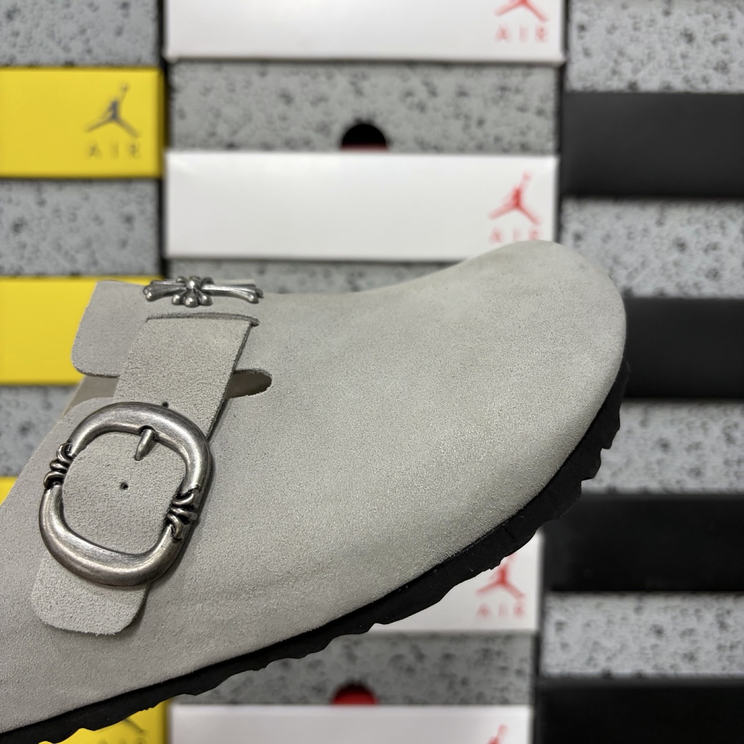Birkenstock Birken Boston Soft Footbed Grey Metallic Buckle - Image 4