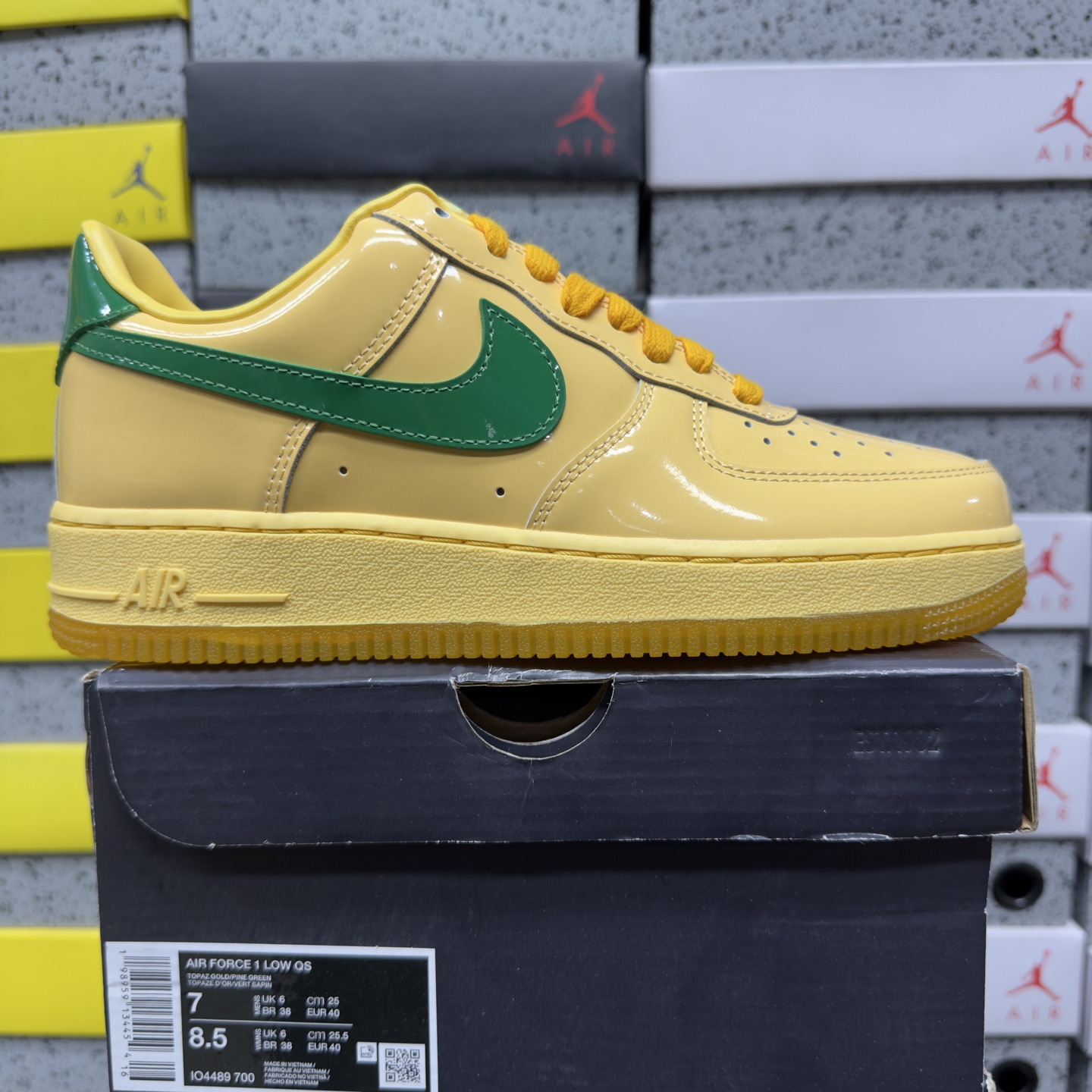 Nike Air Force 1 Low Patent Leather Topaz Gold Pine (Green) - Image 10