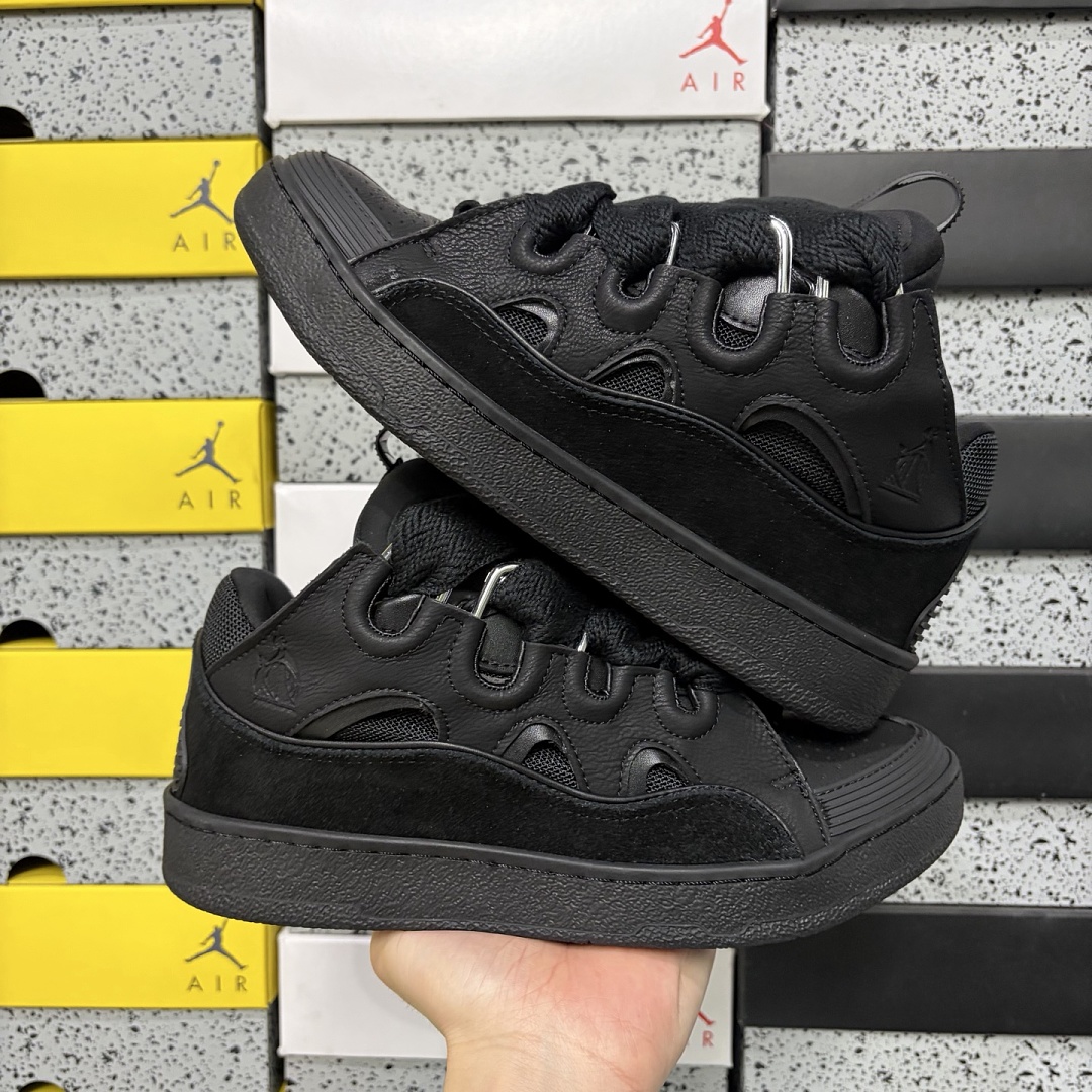 Lanvin Leather Curb Triple Black Full Suede DRAG‑P25 - Image 11