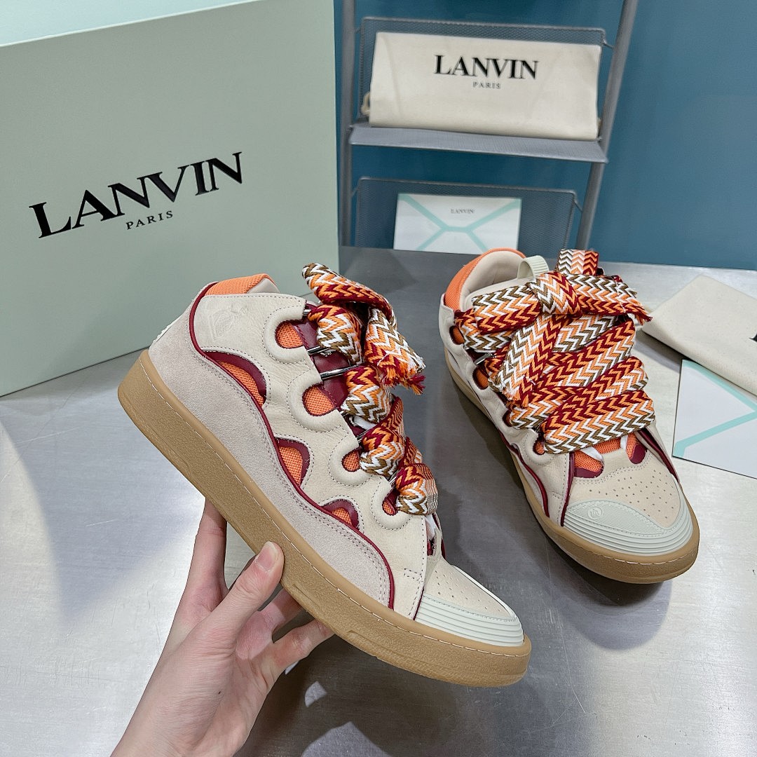 Lanvin FoShan Batch Lanvin Leather Curb Sneakers Three Generations - Image 6