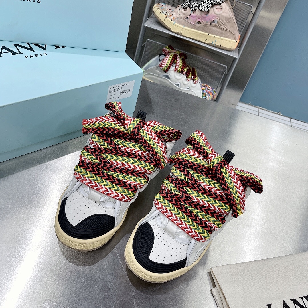 Lanvin FoShan Batch Lanvin Leather Curb Sneakers Three Generations - Image 16