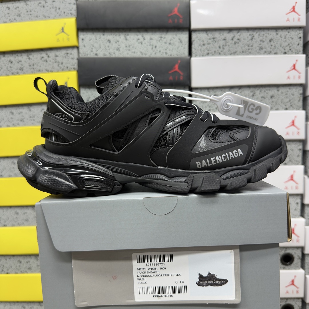 Balenciaga BLCG Track 1000 Triple Black White Label