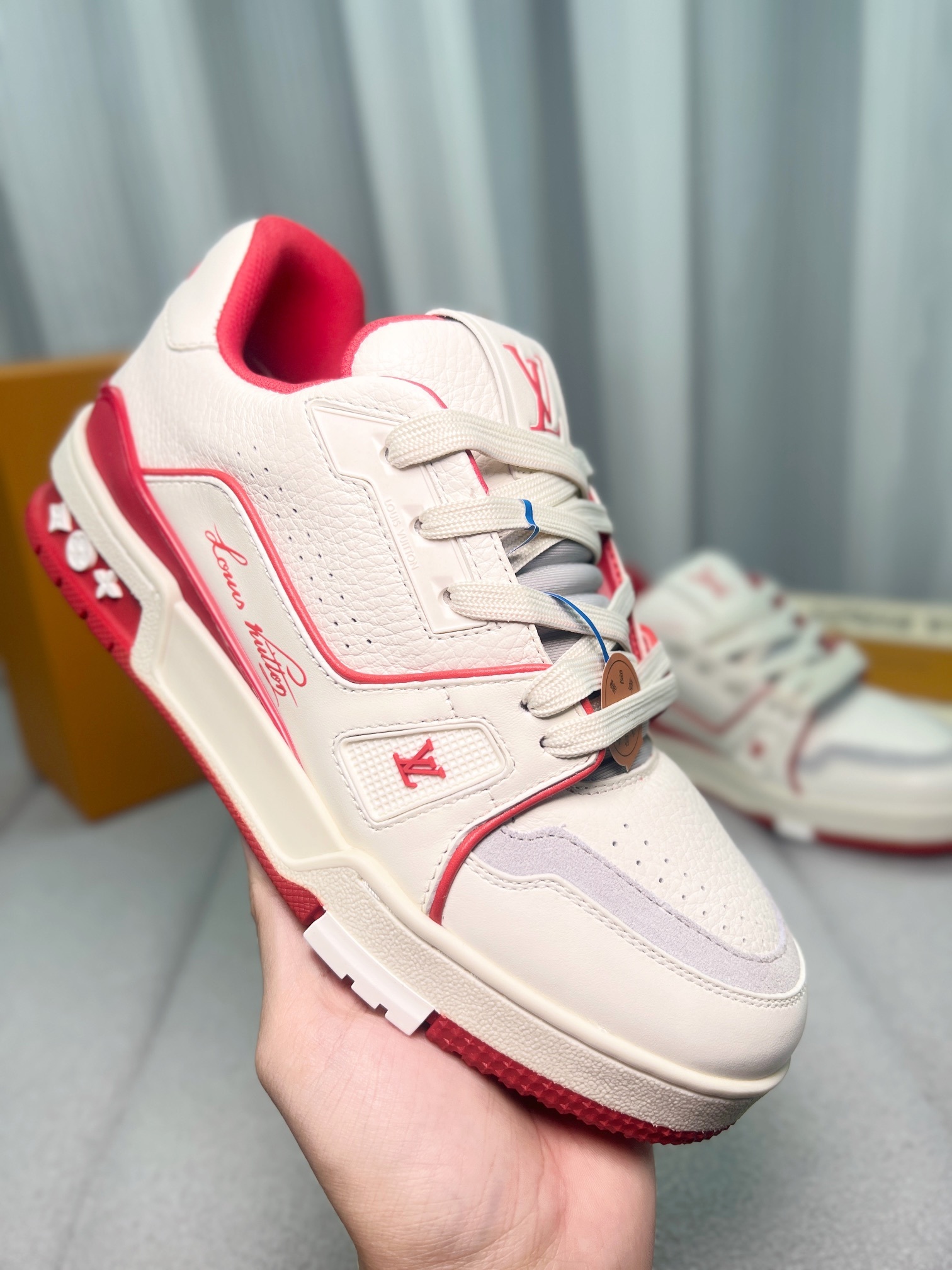 Louis Vuitton LV Trainer #54 Signature (White Red) - Image 10