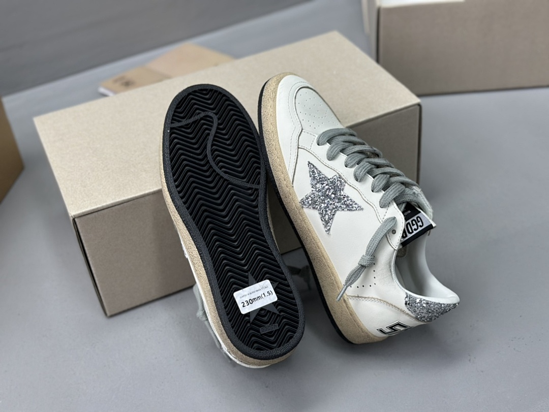 Golden Goose Deluxe Brand White Leather Silver Star - Image 2