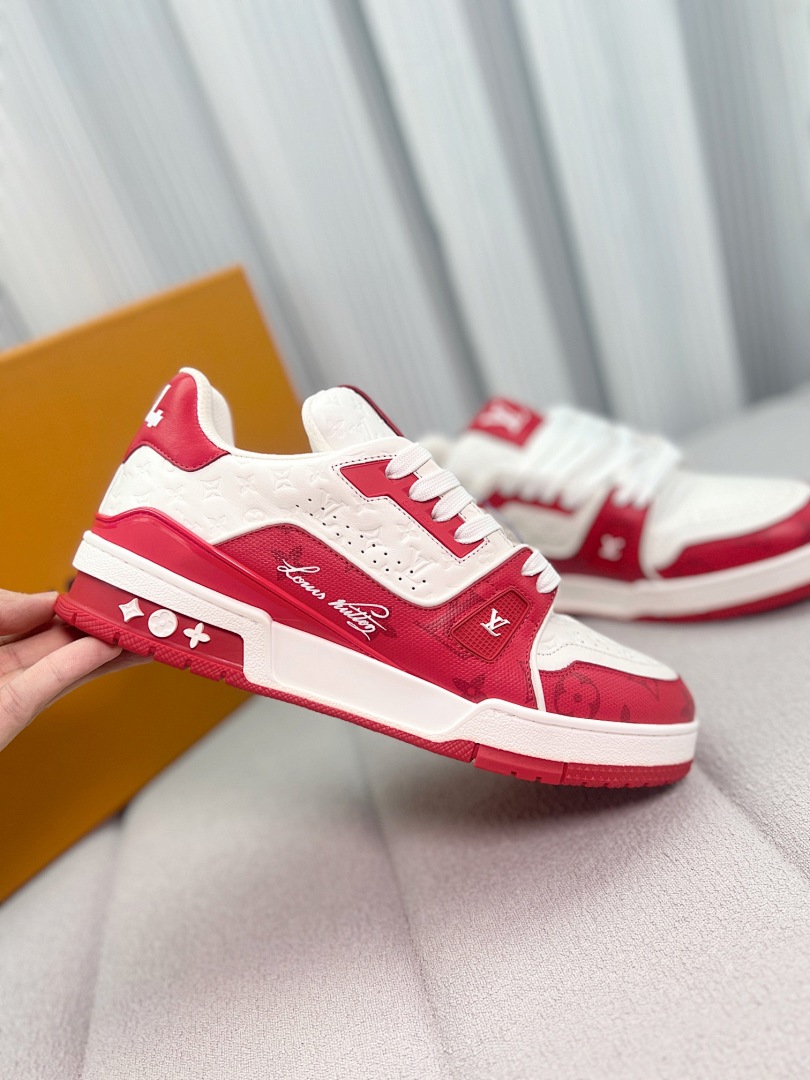 Louis Vuitton LV Trainer #54 Signature (Red White) - Image 4
