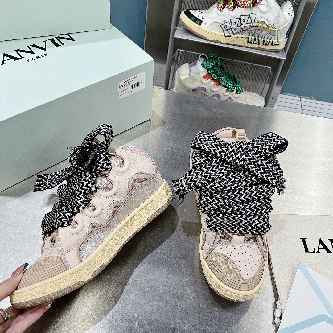 Lanvin FoShan Batch Lanvin Leather Curb Sneakers Three Generations - Image 95
