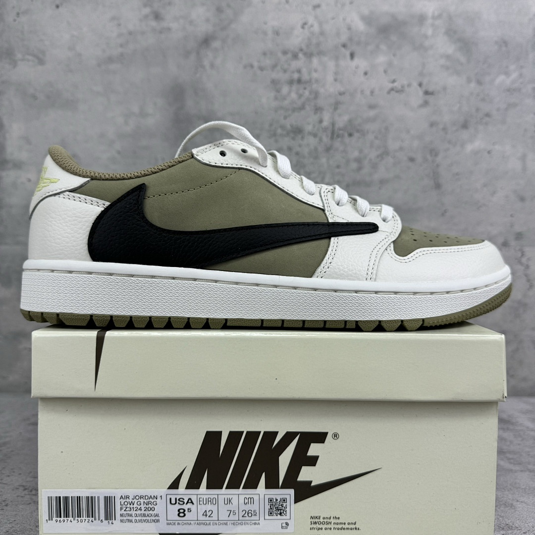 Chanel Jordan 1 Retro Low Golf Travis Scott Neutral (Olive)