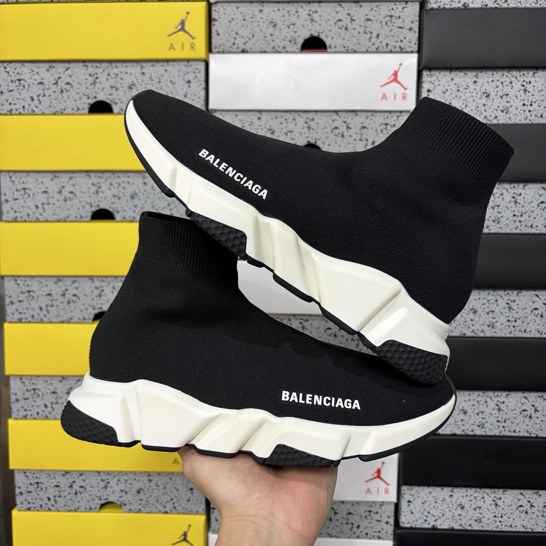 Balenciaga Speed Clear Sole Black White Socks - Image 10