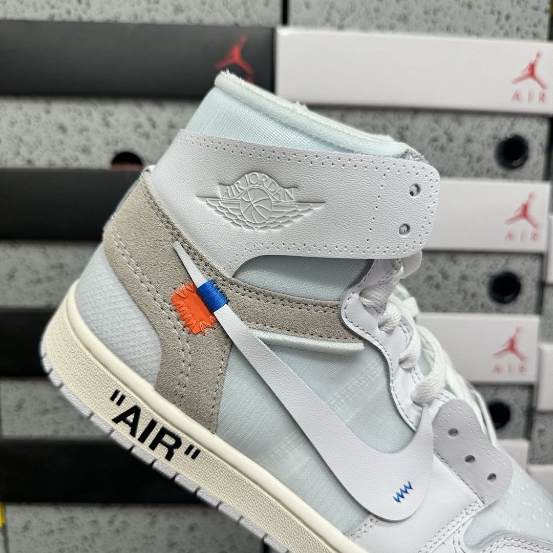 Nike Jordan 1 Retro High Virgil Abloh Archive Alaska 1Ow (White) - Image 9