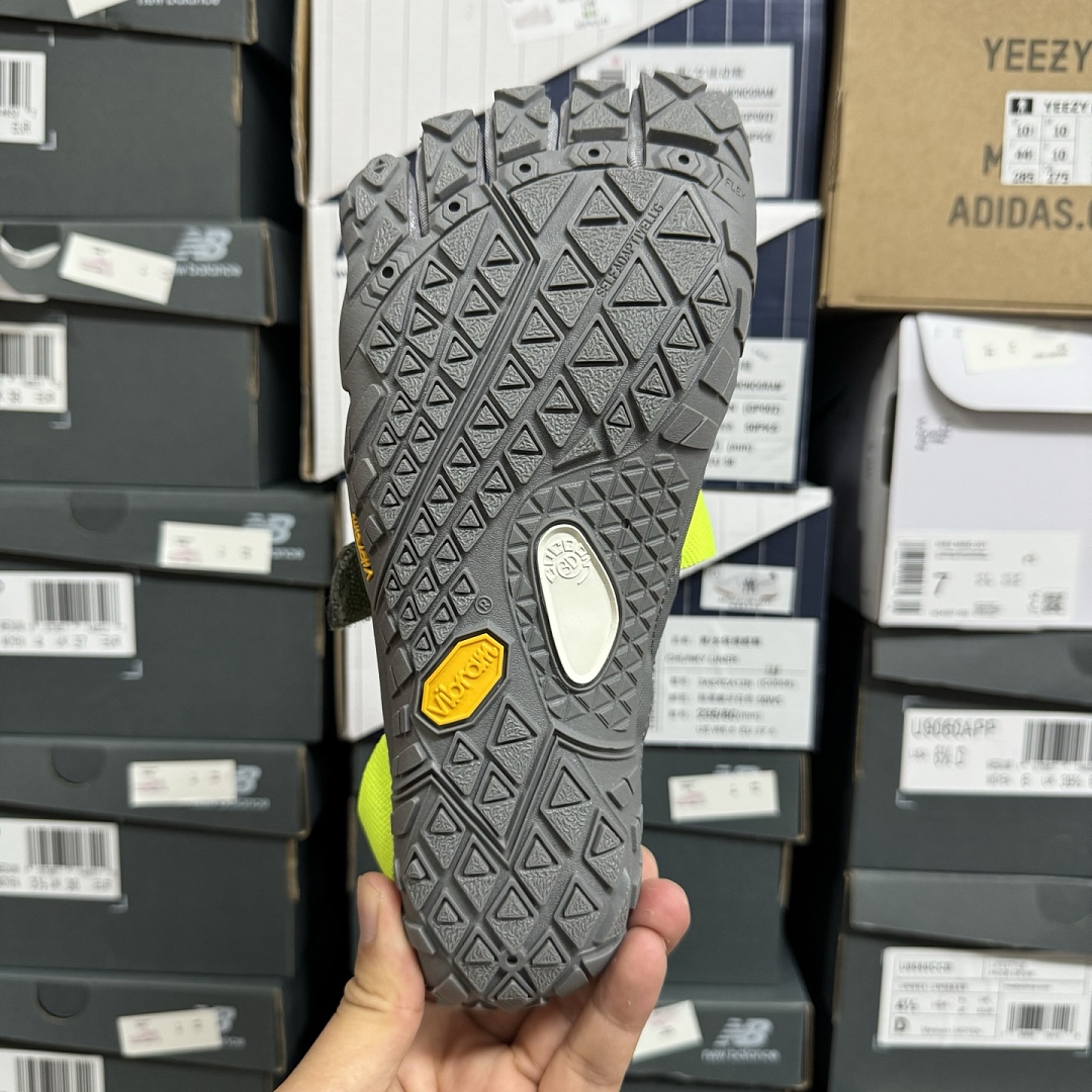 Suicoke Finger Chukka Boot Fluorescent Light Green Velcro Strap - Image 4