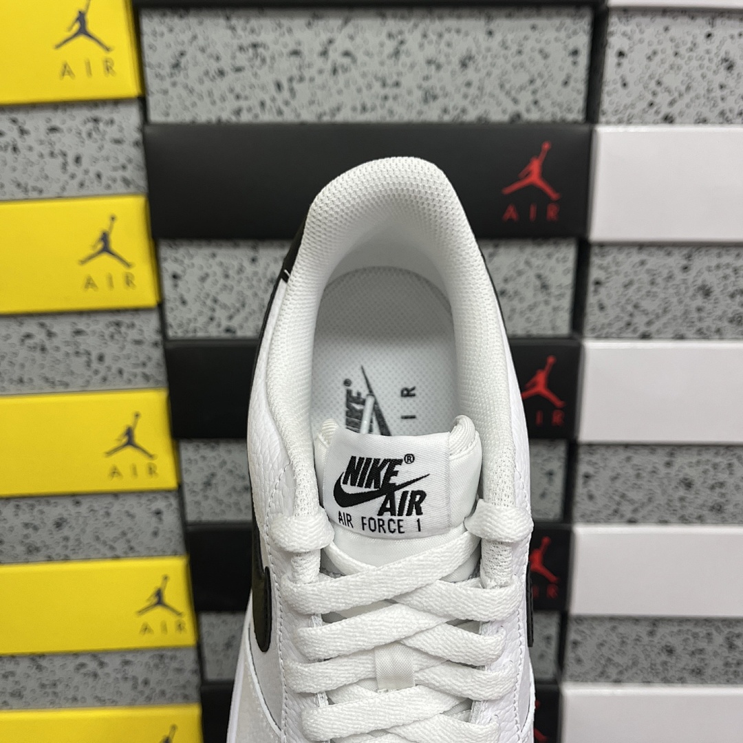 Nike Air Force 1 Low '07 White Black Pebbled Leathe - Image 12