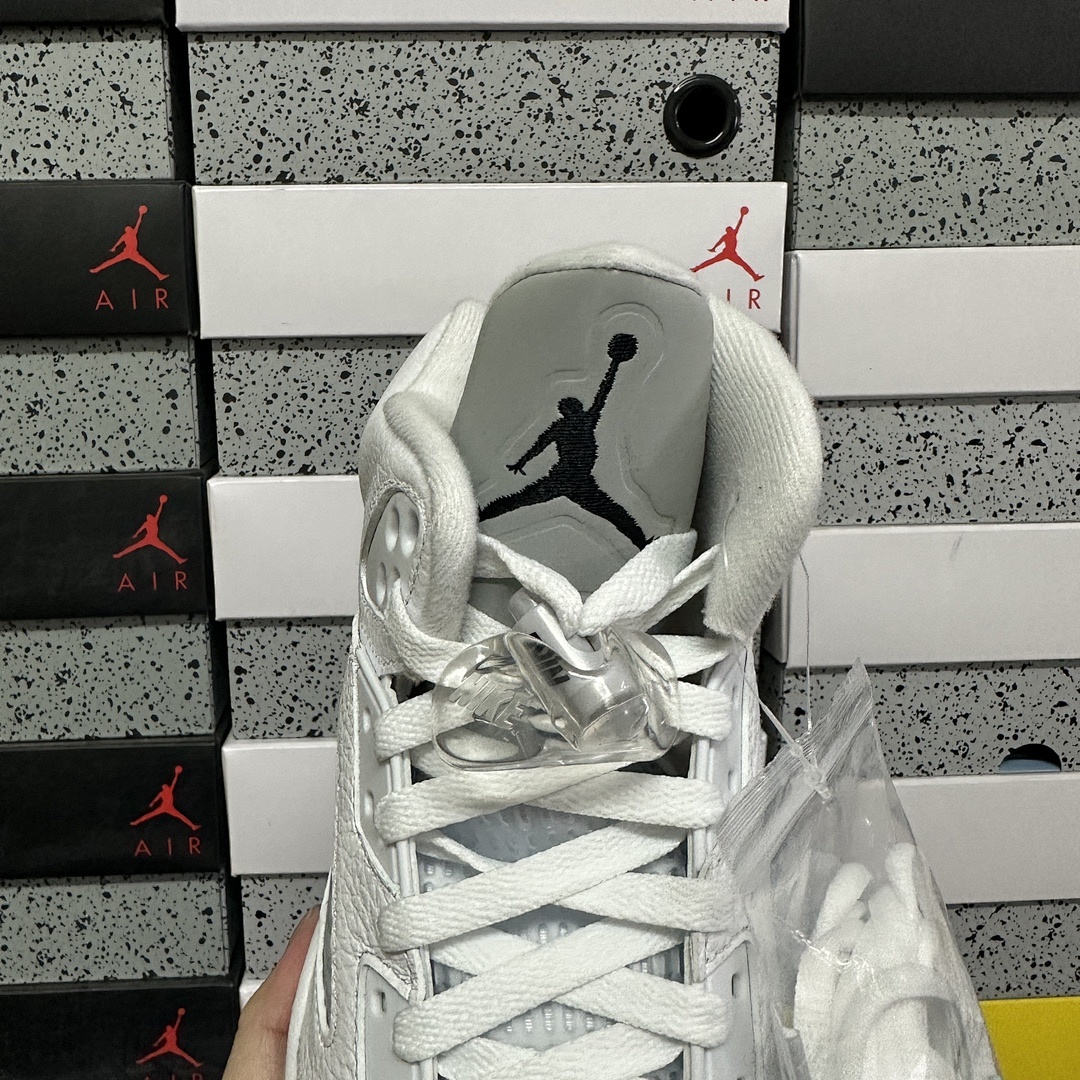 Nike Jordan 5 Retro White Metallic HQ7978-103 (Silver) - Image 9