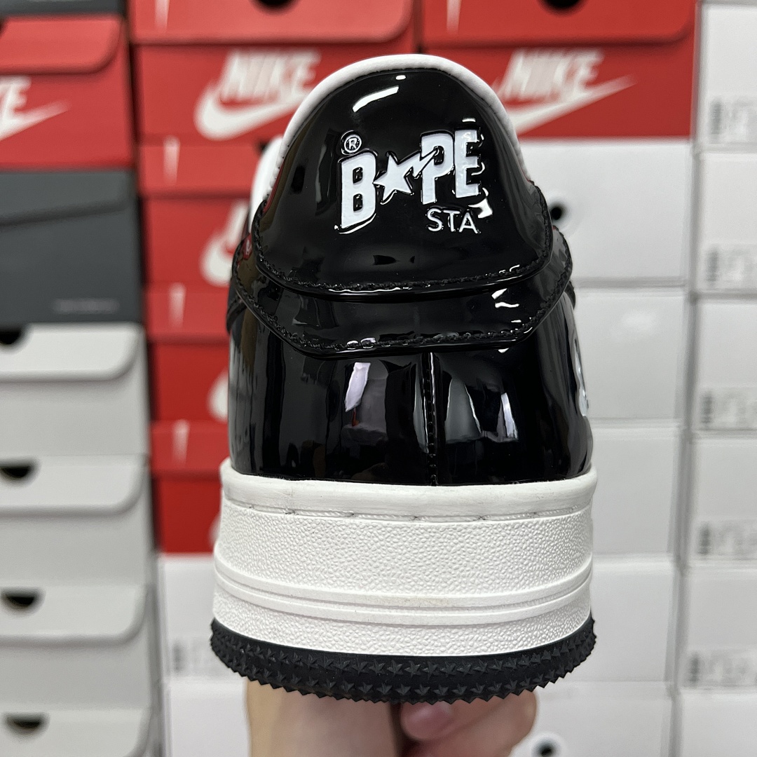 Bape A Bathing Ape Bape Sta Patent Leather (Black White) - Image 6