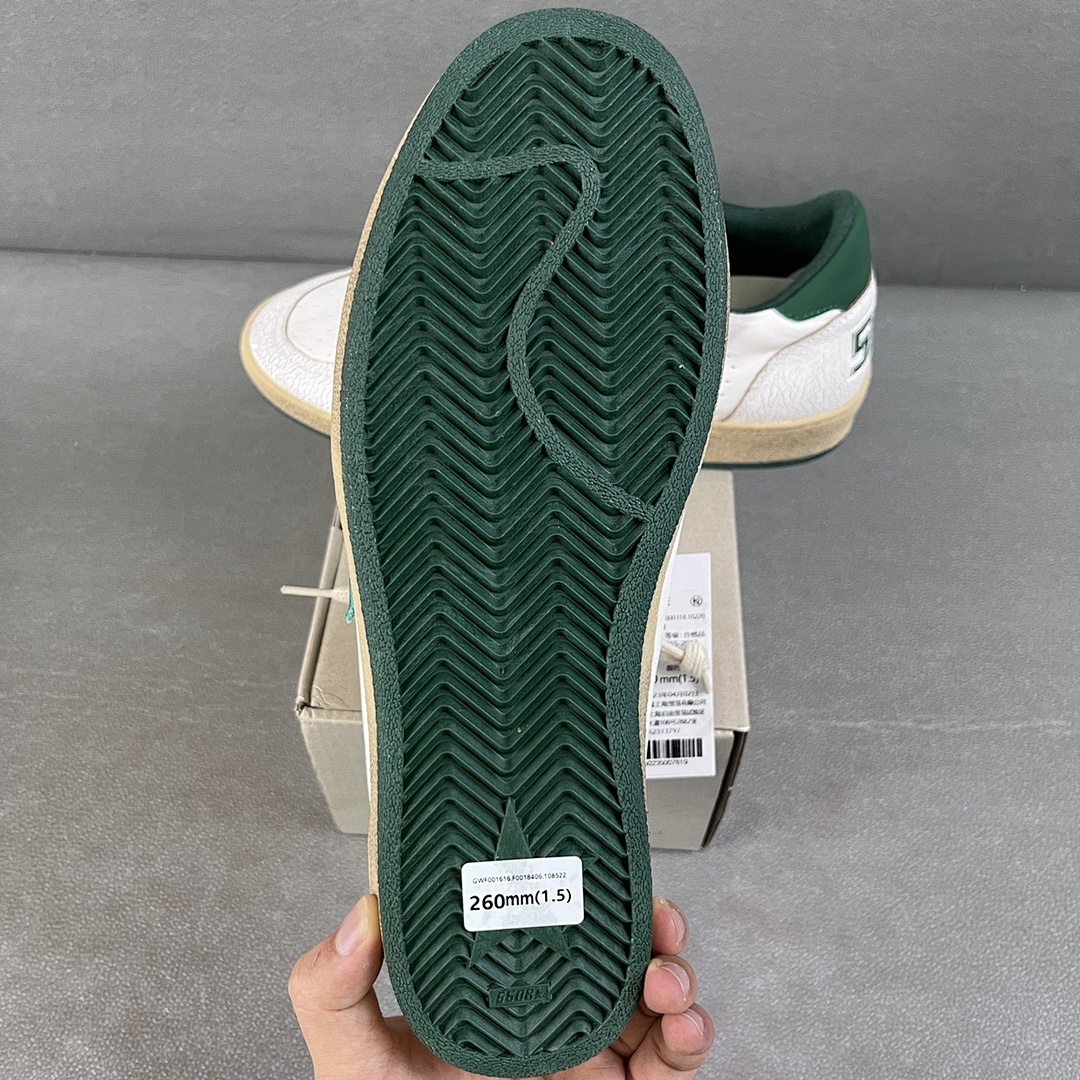 Golden Goose Deluxe Brand White Leather Green Star - Image 6