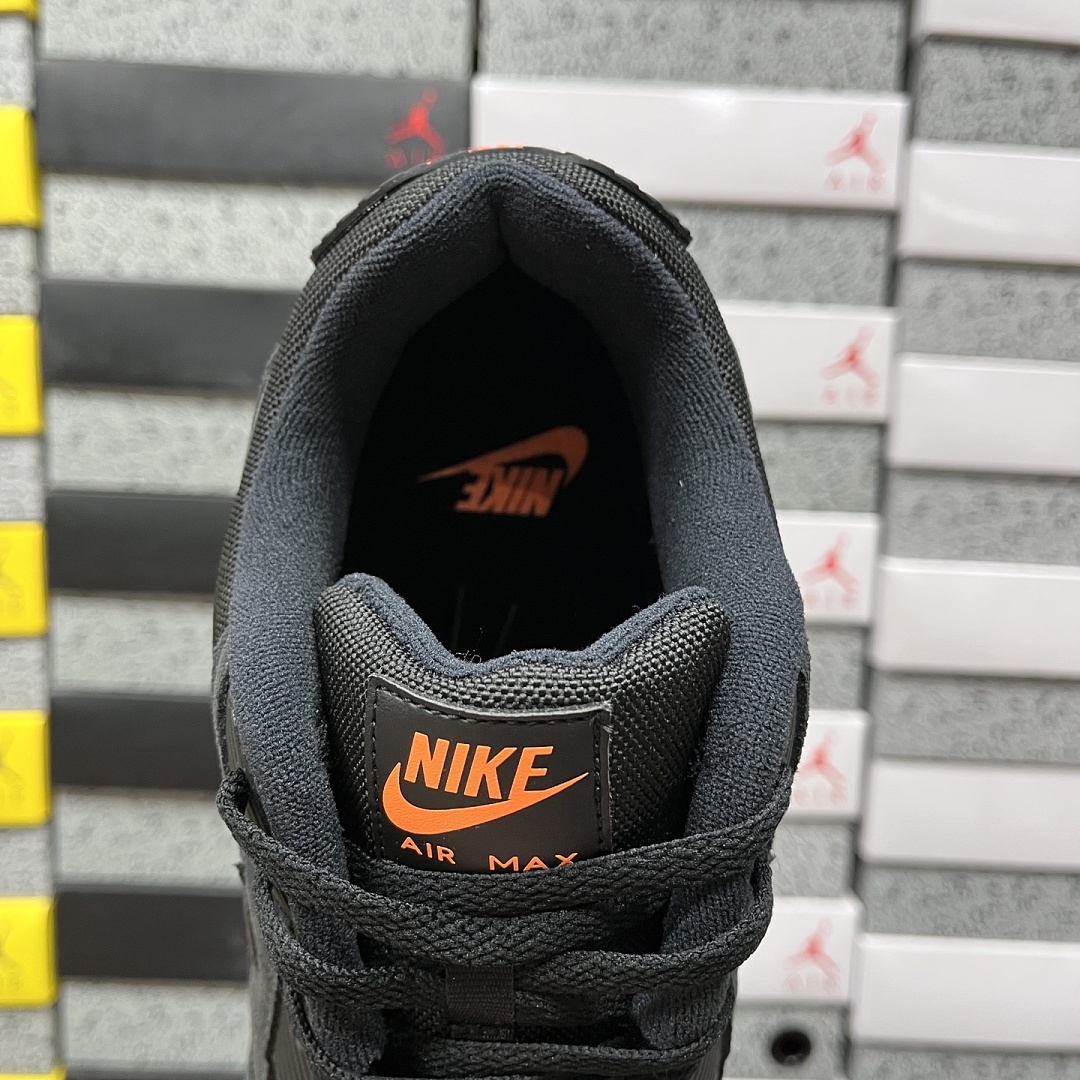 Nike Air Max 90 Black Metallic Cool (Grey Orange) - Image 10