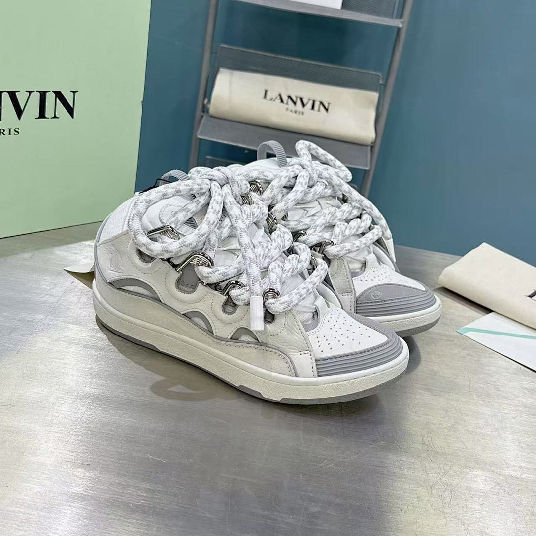 Lanvin FoShan Batch Lanvin Leather Curb Sneakers Three Generations - Image 4