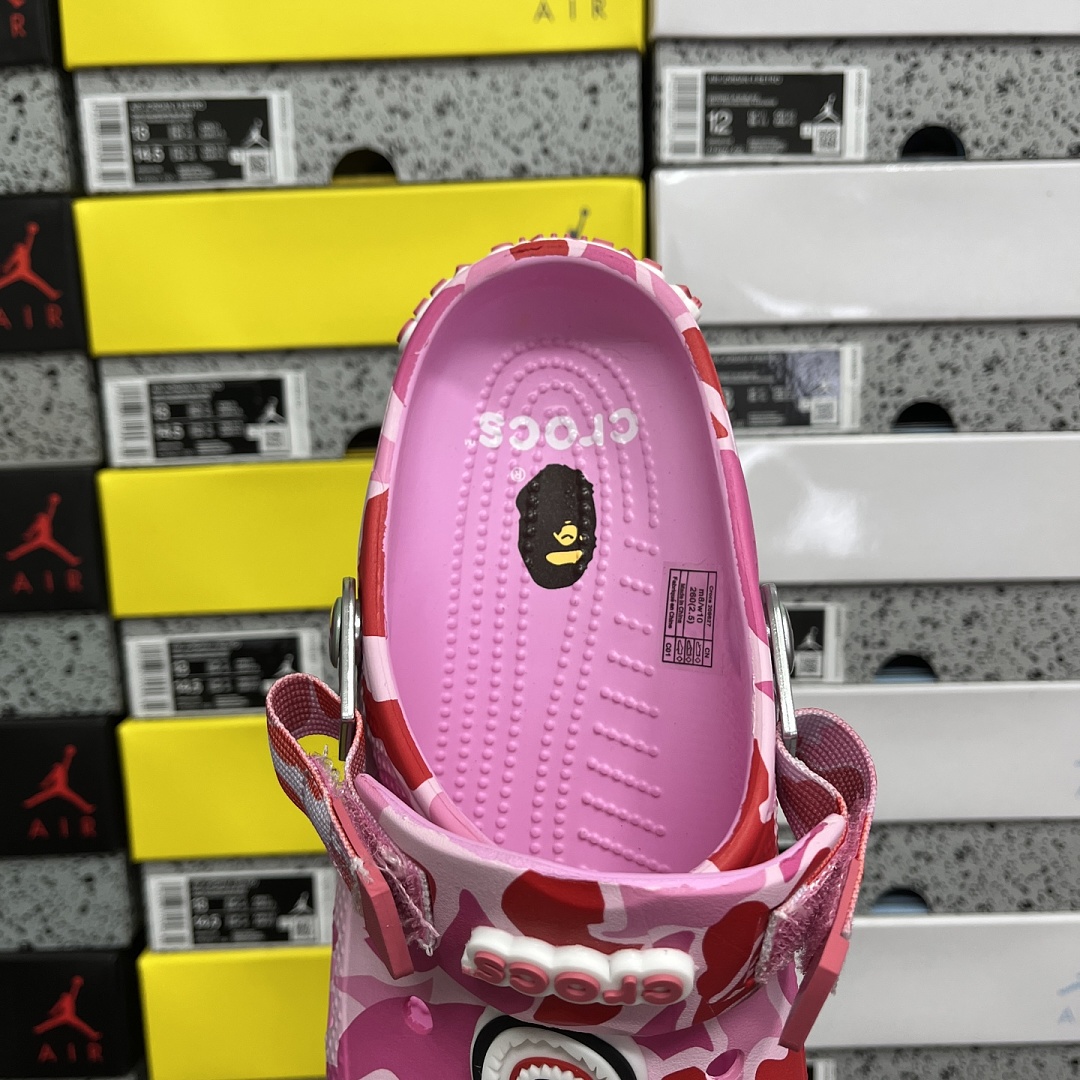 Crocs Classic Clog A Bathing Ape ABC Camo Pink Print - Image 9