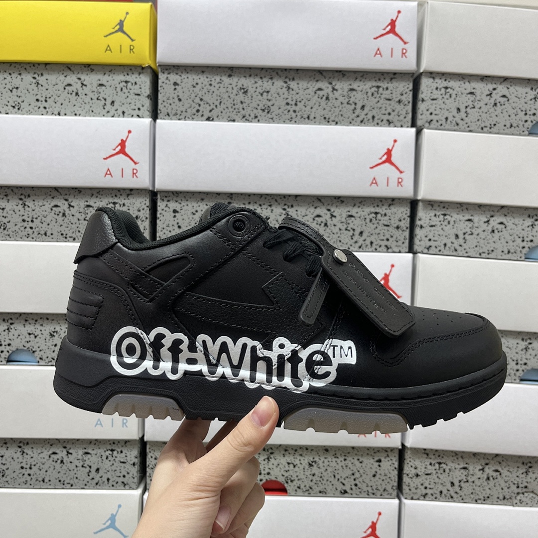 Off-White Out Of Office OOO Low Tops (Black White) - Image 9