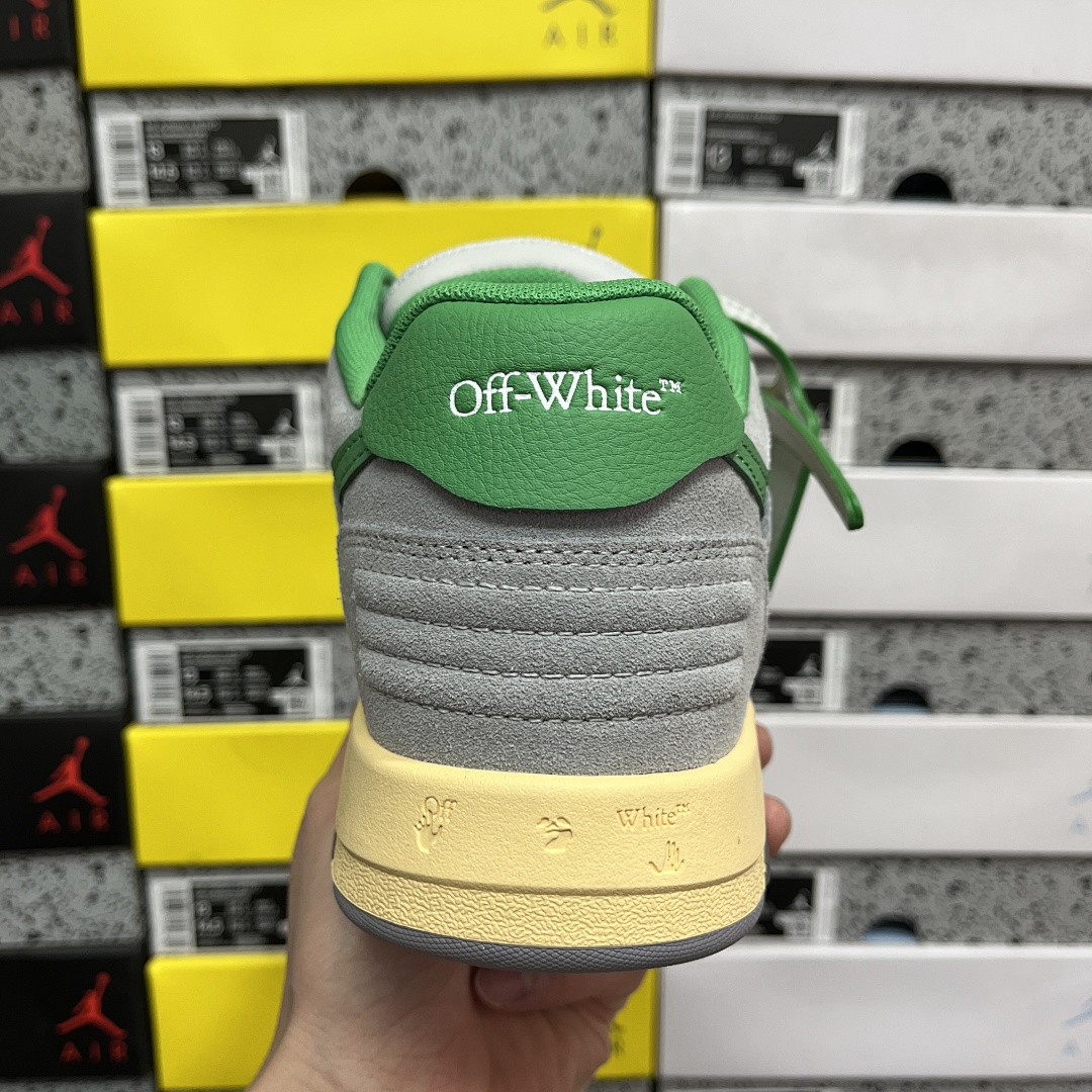 Off-White Out Of Office OOO Low Tops (Light Grey Green) - Image 5