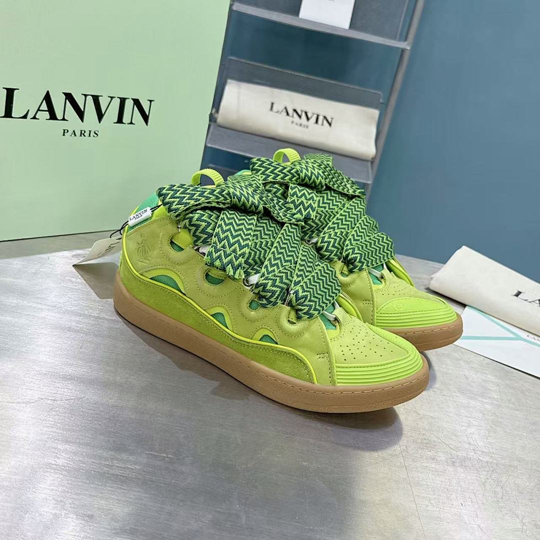 Lanvin FoShan Batch Lanvin Leather Curb Sneakers Three Generations - Image 8