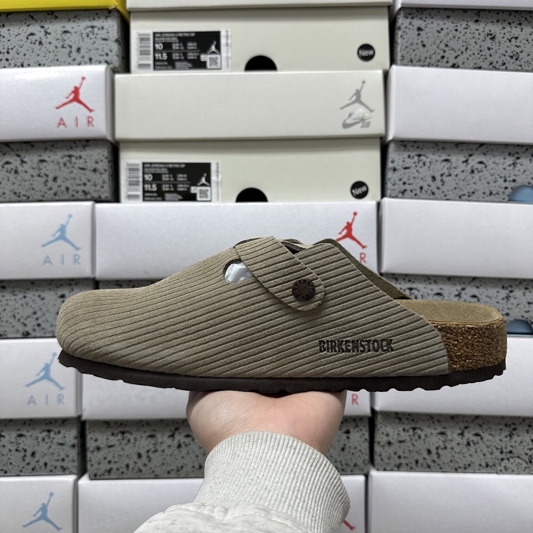 Birkenstock Birken Boston Soft Footbed Striped Suede (Thick Leather) - Image 3