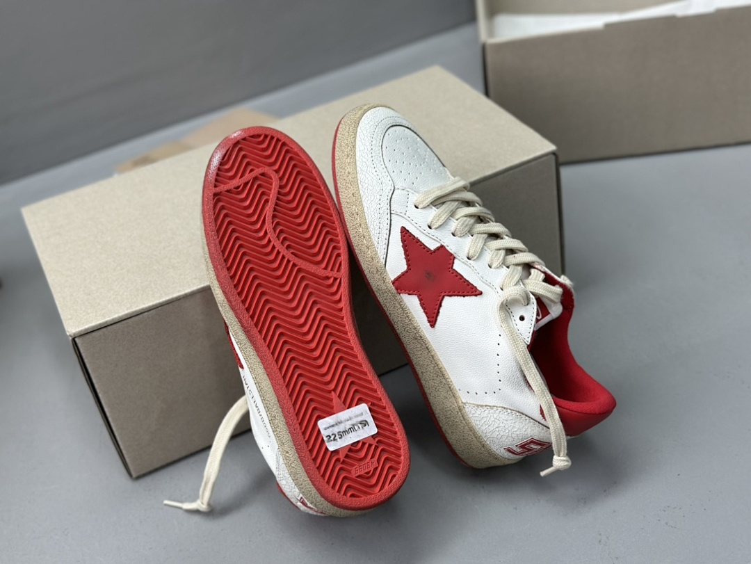 Golden Goose Deluxe Brand White Leather Red Star - Image 2