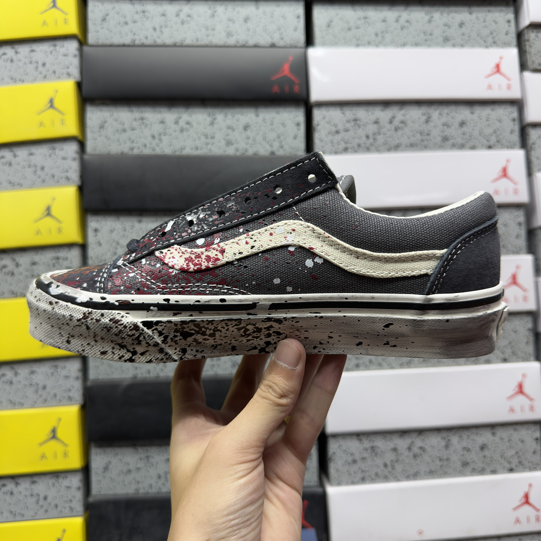 Vans Premium Old Skool 36 Paint Splatter Charcoal (Grey) - Image 2