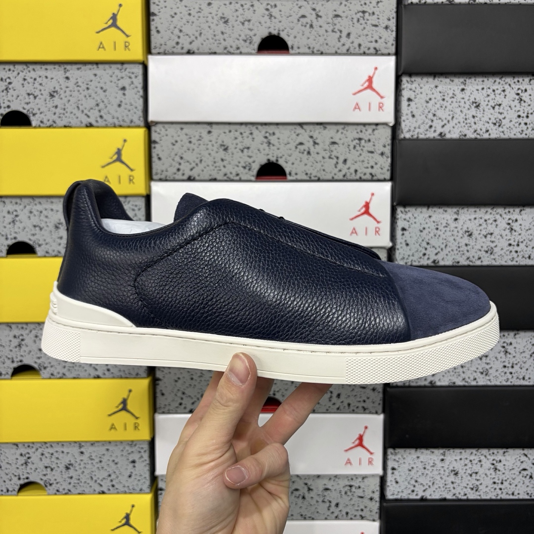 Zegna Deerskin Triple Stitch (Navy) - Image 3