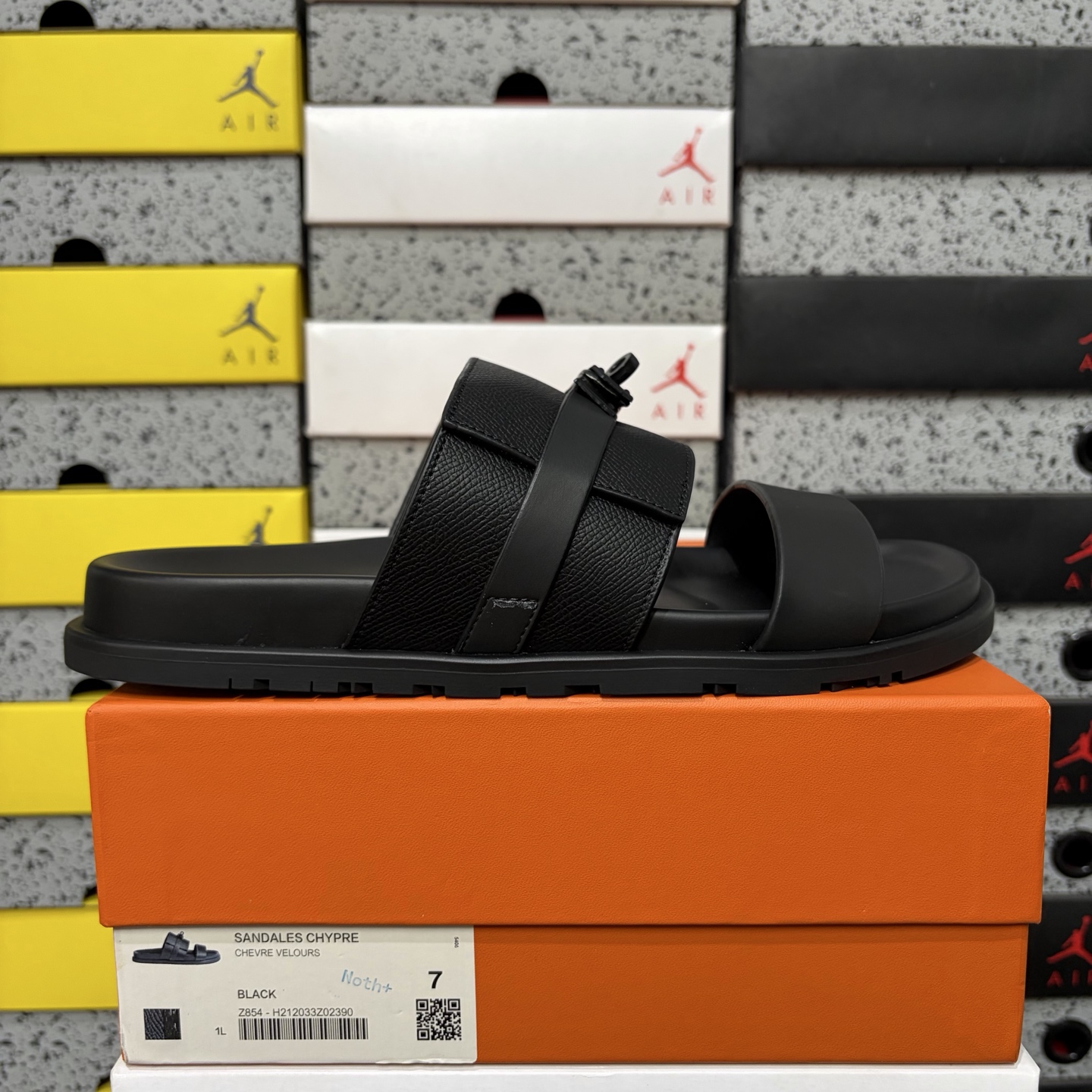 Hermes Chypre Sandal Black Leather Buckle - Image 10