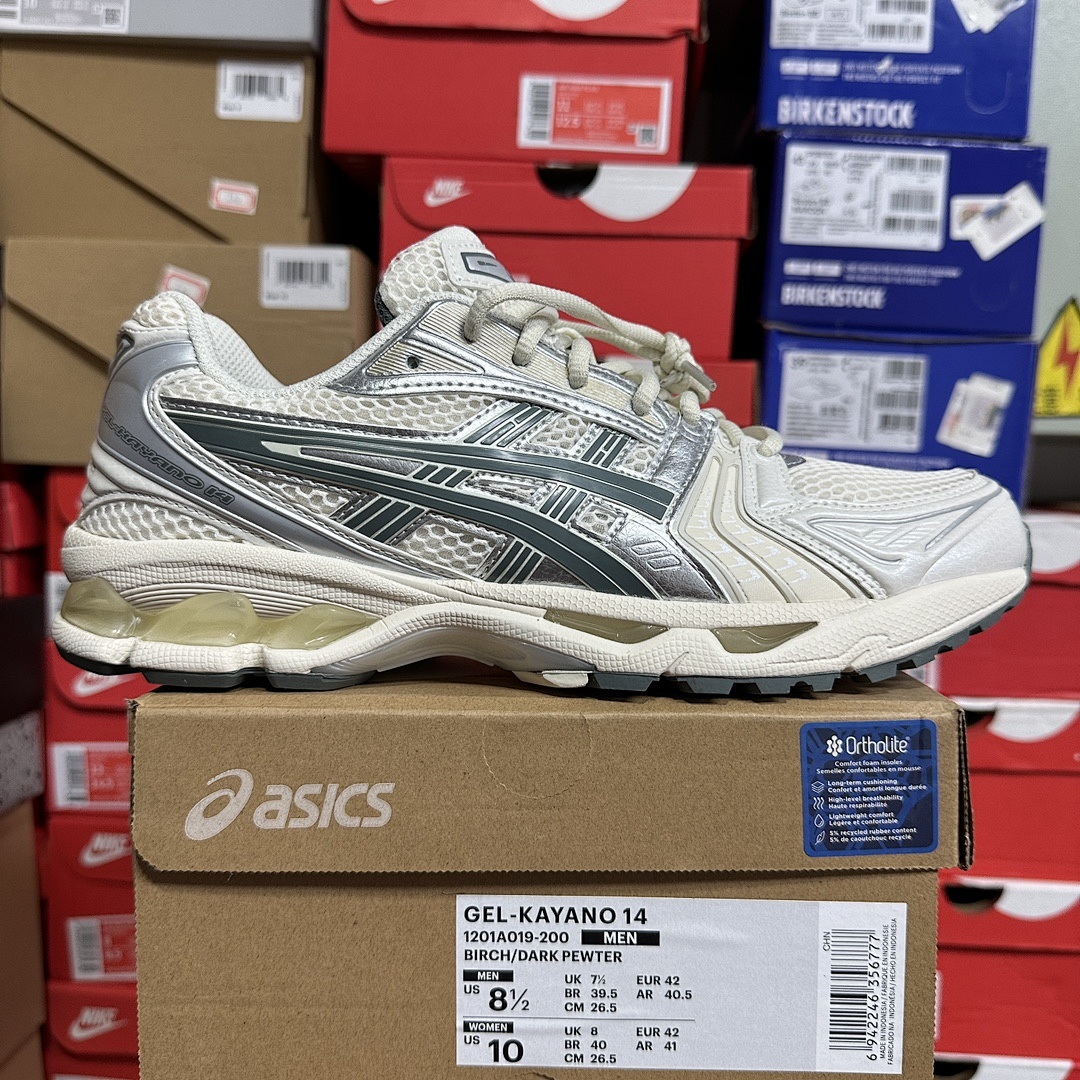 ASICS Gel-Kayano 14 Birch Dark Pewter 1201A019-200 (Silver White)