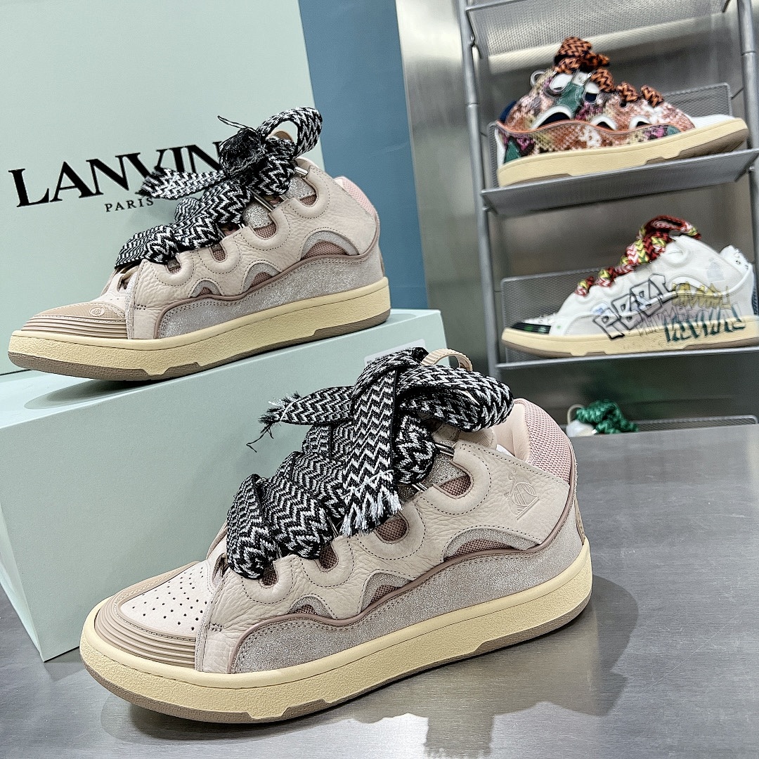 Lanvin FoShan Batch Lanvin Leather Curb Sneakers Three Generations - Image 96