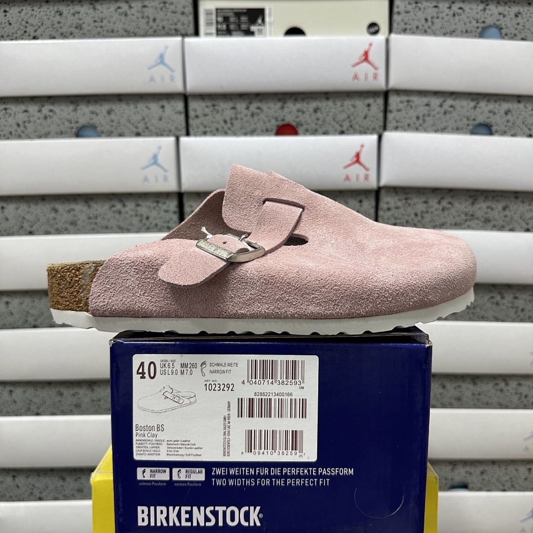 Birkenstock Birken Boston Soft Footbed Pink Suede (Thick Leather)