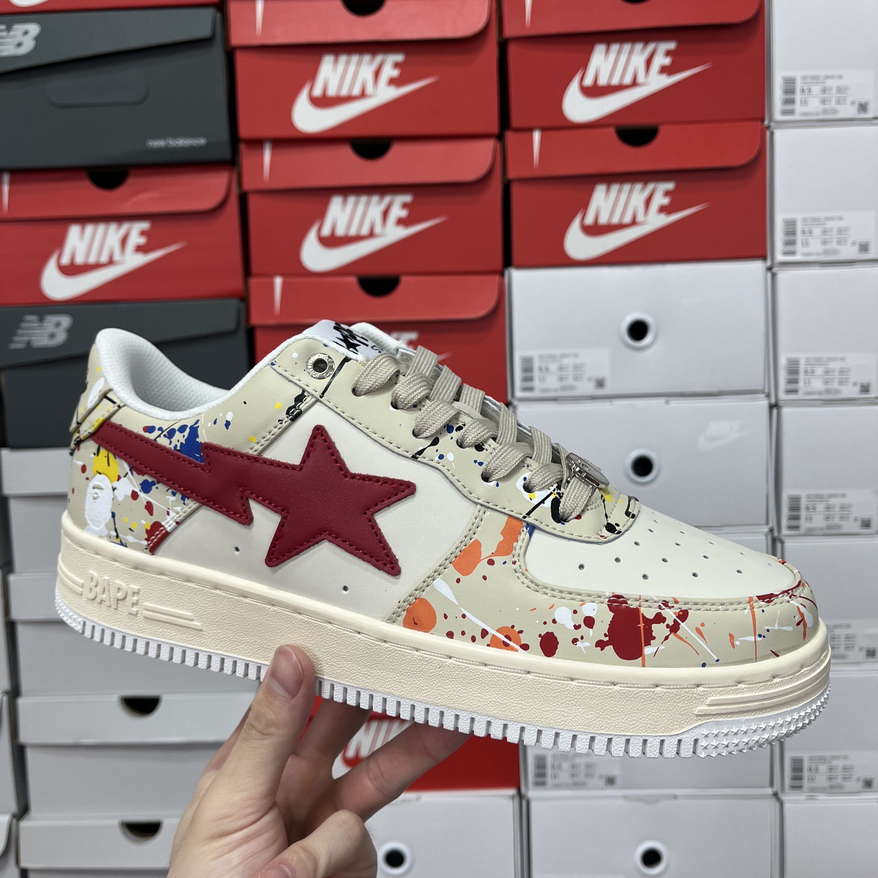 Bape A Bathing Ape Bape Sta Paint (Beige) - Image 11