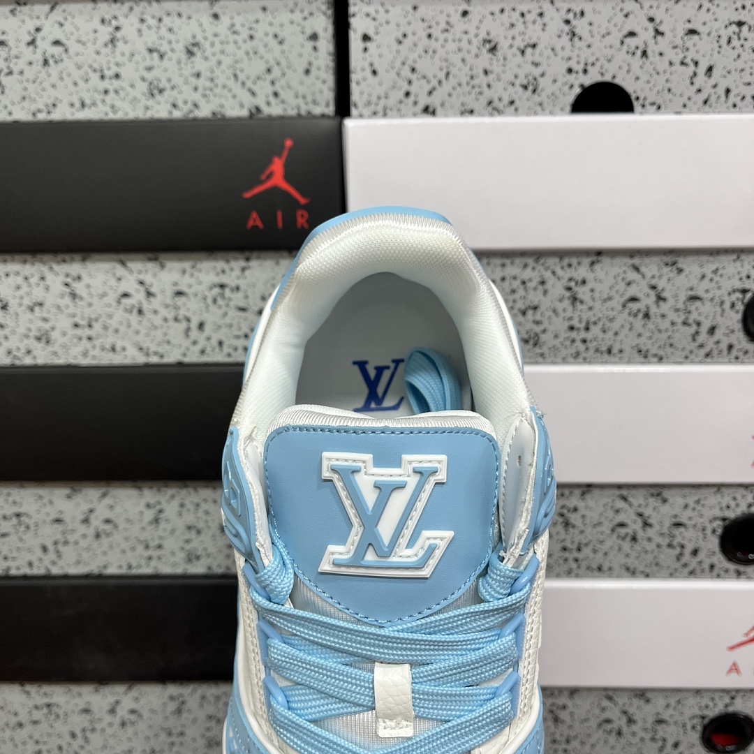 Louis Vuitton Trainer (Khaki Blue White) - Image 4