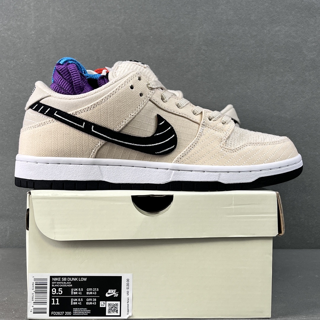 Nike Albino & Preto X Nk SB Dunk Low "Pearl (White") - Image 10