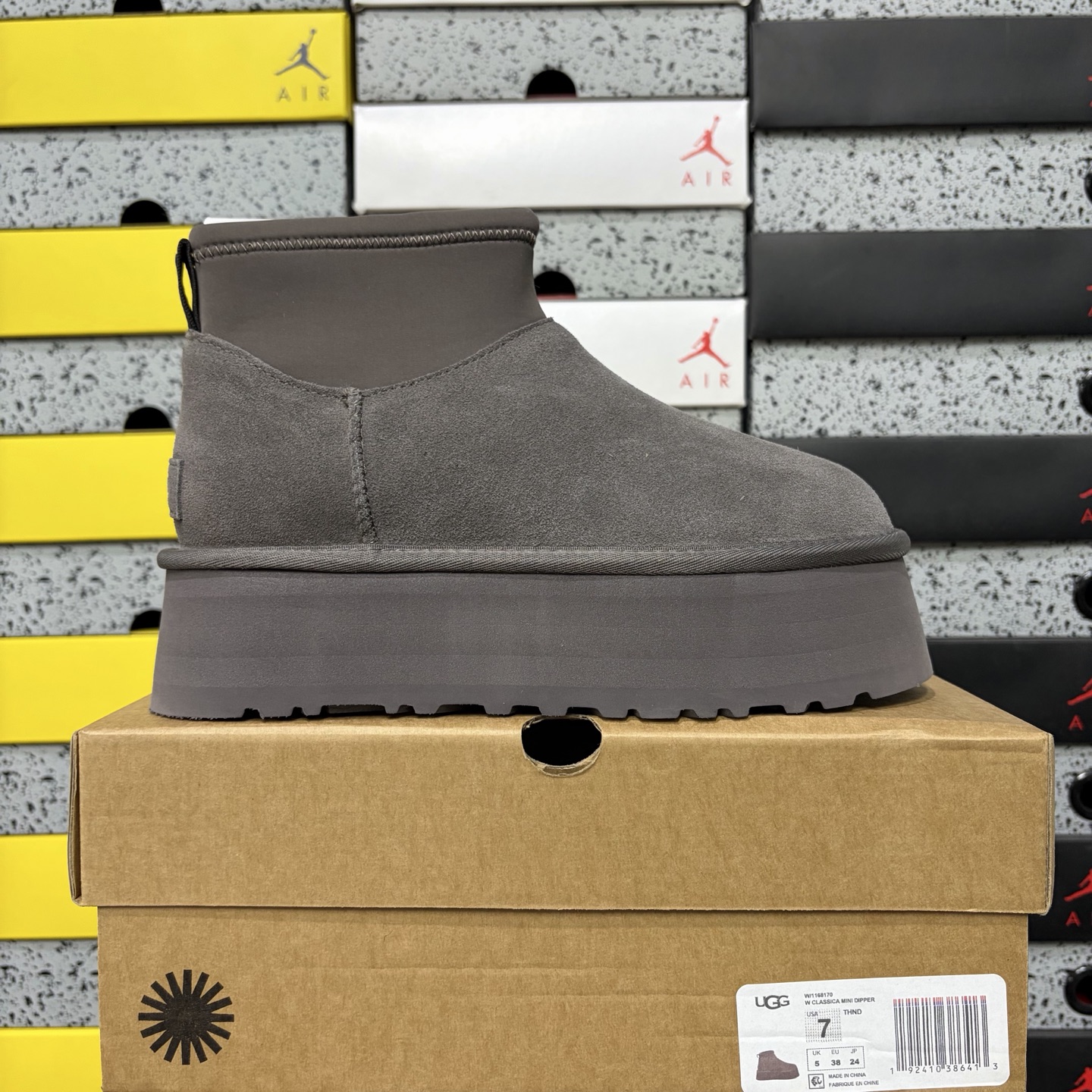 UGG Classic Mini Dipper Boot Thunder Cloud Grey -8170 - Image 10