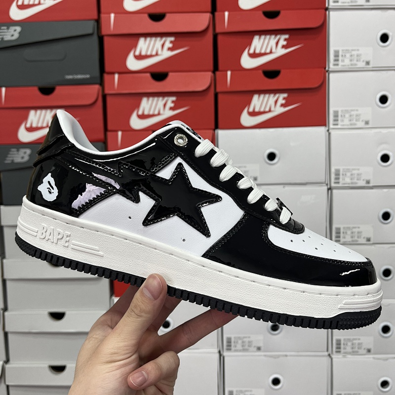 Bape A Bathing Ape Bape Sta Patent Leather (Black White)