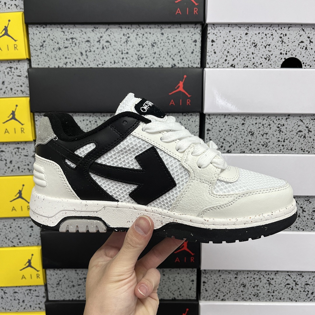 Off-White Out Of Office OOO Low Tops (White Black) - Image 4